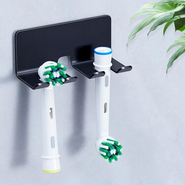 YAYINLI Electric Toothbrush Head Holder, Black Toothbrush Holders Wall Mounted, Stainless Steel Electric Toothbrushs Holder, Bathroom Shower Tooth Brushing Holder, Tooth Brush Head Holder Organiser