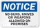 SmartSign 7 x 10 inch &acirc;&euro;&oelig;Notice - No Guns, Knives Or Weapons Allowed On Premises&acirc;&euro; OSHA Sign, 55 mil HDPE Plastic, Blue, Black and White, Made in USA