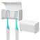 Linkidea 2 Pack Wall Mounted Toothbrush Holder with Cover for Medicine Cabinet, Shower, RV, Camper, Bathroom, Self Adhesive Covered 2 Slots Toothbrush Storage Organizer, Toothbrush Rack Hanger