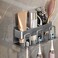 Wall Mounted Toothbrush Holder, Gray Bathroom Organizer Shelf for Electric Toothbrushes, Minimalist Design Wall Mounted Toothbrush and Toothpaste Holder