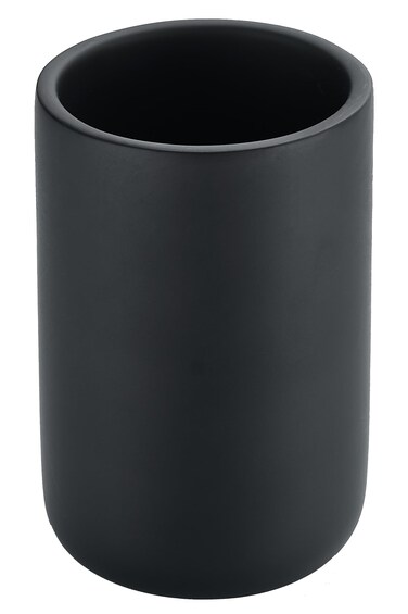 Joitsvia Resin Bathroom Tumbler Cup, Bathroom Water Cup, Tooth Brushing Holder, Makeup Brushes Holder Pen Container Organizer for Bathroom or Office, Vanity Countertop, Matte Black