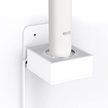 Linkidea Wall Mount Electric Toothbrush Charger Holder, Self Adhesive Tooth Brush Stand for Bathroom, Powered Toothbrush Stand Compatible with Oral-B iO Series 7/8/9/10 (Round Charger Only)