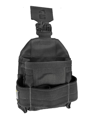 Atlas 46 Hamilton Woodworker Tool Pouch with Tubes - Durable 1000D Cordura, Slotted Webbing, Stiffener Insert, 4 Pencil Slots - Berry Compliant - Made in The USA (Black)