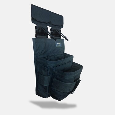 Atlas 46 AIMS Screw and Nail Attachment Tool Pouch V2, Tubes Quick Release - Berry Compliant - Made in The USA (Black)