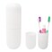 Honbay Portable Plastic Toothbrush Toothpaste Cup Case Box Holder Container for Travel (Beige)