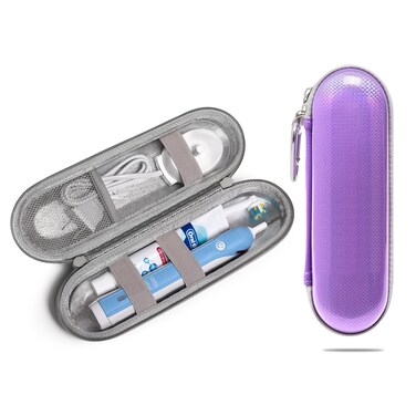 Nincha Hard Shell EVA Electric Toothbrush Case - Waterproof, Shockproof, Moisture Resistant, Large Size Fits Oral-B iO, Pro, Smart Series, Philips Sonicare (Purple)