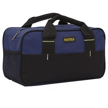 FASTECH 14 Inch Small Tool Bag,Wide Mouth Tool Tote Bag,Waterproof Tool Organizer Bag,Electricians Repairman Tools Tote Bag Double Fabric Storage Bag (Blue)