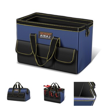 Tool Bag   AIRAJ 14-Inch Portable Tool Storage Bag   Wide Mouth Tool Bags for Men and Women   Small Tool Tote   Tool Organizer for Home Repairs,Garage Storage,Professional Work   Portable Tool Box