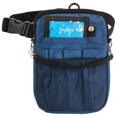 Ingkee Nursing Fanny Pack with Stethoscope Holder, Nurse Tool Belt Pouch, Multi-pockets for Tape, Stethoscopes, Bandage, Scissors and Emergency Supplies Storage, Blue