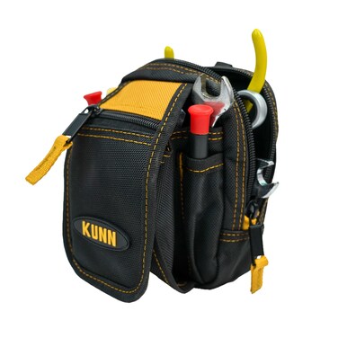 KUNN Tool Pouch Heavy Duty Electrician Accessory Pouches with Multi-Use Pocket for Tools,Cellphone(Black,Yellow)