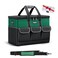 WINHUNT Tool Bag, 14-inch Wide Mouth Tool Storage Organiser, 600 Denier with 6 Interior 8 Exterior Pockets for Home DIY &amp; Equipment Storage, Green and Black (14 inch)