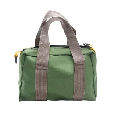 BLIRITEL 12 Inch Wide Mouth Tool Bag, Heavy Duty Canvas Tool Storage Bag, Large Capacity Handbag, Multi-function Tool Organizer Tote Bag for Storage Wrenches Pliers (Green - 12 Inch)