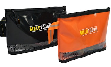 MELOTOUGH 12 inch Zipper Tool Pouch, Multipurpose Small Tool Bag Carry Case For Small Tools - Storage Pouches, Accessories for all your need orgainzation (Black &amp;Orange)