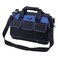 ROCKCOON Tool Bag 16'', Multi-pocket Tool Organizer with Water Proof Plastic Base, Heavy Duty Tote with Shoulder Strap for Tool Storage, Black &amp; Blue