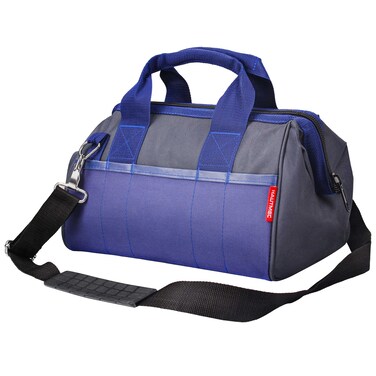 HAUTMEC Sturdy Waterproof Wide Mouth Tool Bag 12 Inch, Multi-pocket Folding Tote Bag, Strengthened Base HT0074-TB