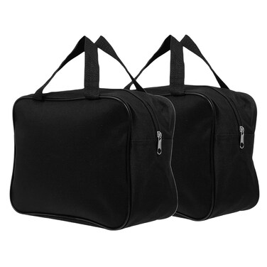 BLIRITEL Wide Mouth Tool Bag, Heavy Duty Oxford Car Air Pump Tool Bag, Large Capacity Electrician Tool Bag, Portable Tool Organizer Tote Bag for Storage Wrenches Pliers Nails (Black X 2pcs)