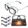 QONBINK AAS Approved Solar Eclipse Glasses for Myopia Glasses, ISO &amp; CE Safety 2024 New Eclipse Glasses for Direct Viewing Sun (3 Pack + 1 Clip-on Lens), Fr-2401