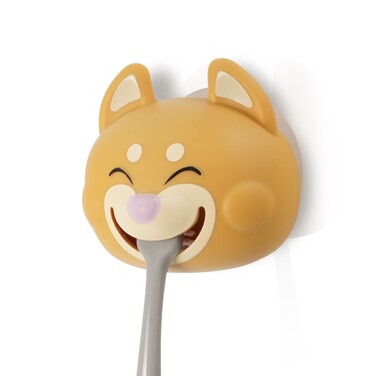 Hoobbe Animal Toothbrush Holder, Kids Suction Toothbrush Holder with Mirror/Glass/Wall Mounted Suction Cup, Bathroom Organizer, Accessories and Decor (Shiba Inu), for Kids