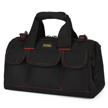 FASTECH 22-inch Heavy Duty Tool Bag with Wide Mouth for Tool Storage, Carrier and Organizer, Tool Bag for Men, Wide Mouth Tool Bag with Inside Pockets (22Inch)