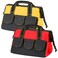 2Pcs Heavy Duty Tool Bag for Men with Waterproof Hard Bottom, Wide Mouth Tool Bag Organizer Multi Pockets Tool Tote for Various Tools (16inch)