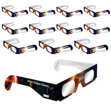 Begleri Solar Eclipse Glasses, 12 Pack CE and ISO 12312-2:2015(E) Standards Solar Eclipse Viewing Glasses Approved 2024 (Style:12 Pack ISO Solar Glasses)