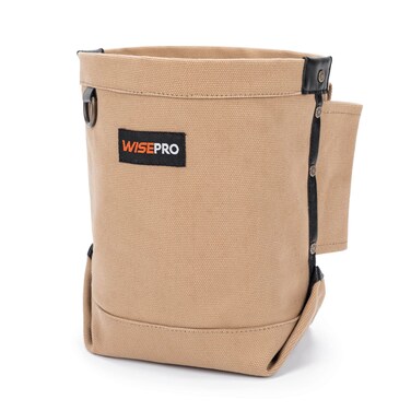 WISEPRO Belt Tool bag for Bull-pin,Screws and Bolts Tool Pouch, Flame Resistant Heavy Duty Canvas Storage Tools Bag with Bull Pin Loops and Belt Straps,5 * 6 * 9Inch