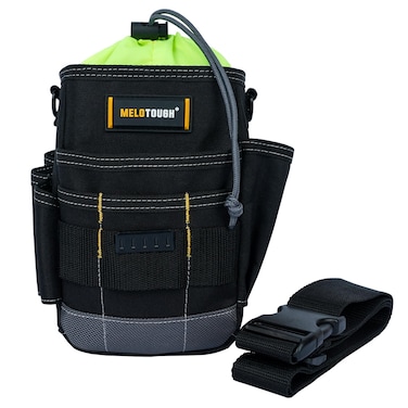 MELOTOUGH Tool Belt Pouches Electrician Tool Pouch with Belt Clip, Utility Top Drawstring Organizer Tool Pouch Bag for HVAC, Carpenter, Plumber