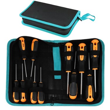 BLIRITEL Tool Bag Organizer, Oxford Tool Case Hardboard Kit, Portable Small Tool Pouch with Zipper, Handheld Screwdriver Pouch Tool Kits Organizer for Carpenter Mechanic (CASE ONLY&iuml;&frac14;&permil; (M)