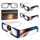 QONBINK Solar Eclipse Glasses Approved 2024, CE and ISO Certified Eclipse Shades for Direct Sun Viewing, (3 Pack + 1 Clip-on Lens)