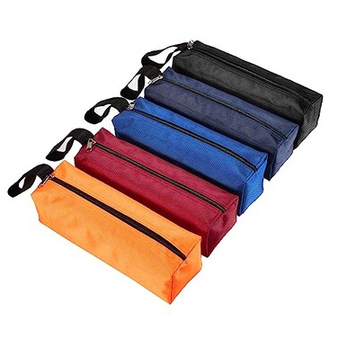 XIANGLE Small Waterproof Canvas Tool Bags - Compact Zipper Tool Pouch Organizers for DIY Enthusiasts, Handymen - Screwdriver and Tools Storage (600D, Medium Size,6-Pack)