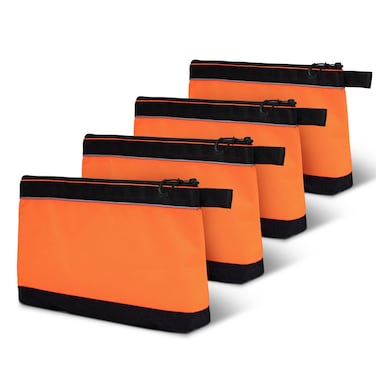 WISEPRO 4 Pack Zipper Tool Pouch, Heavy Duty Small Tool Bag, Waterproof Utility Tools Pouches, Multi Durable Storage Organizer