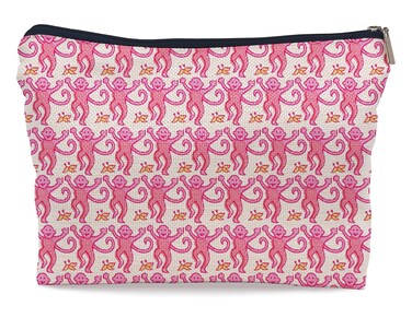 Ayxvt Preppy makeup bag,pink makeup bag,Women's Makeup Bag Zipper Pouch Travel Toiletry,Gifts for Monkey Lovers Teen Girls