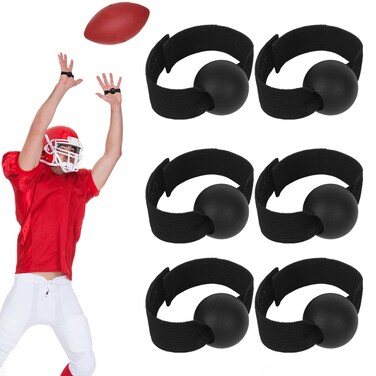 Vefungyan 6PCS Football Catching Trainer Band: Football Catching Receiver Practicing aid Training Hand Strap Beginner Fingertip