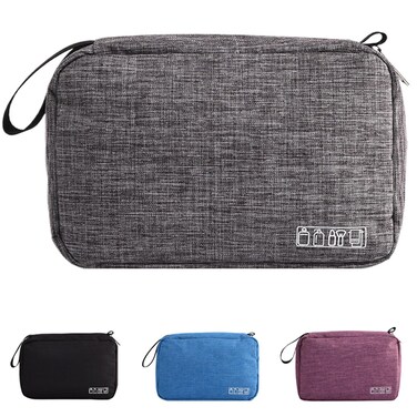 KICPUK Hanging Toiletry Bag Wash Bag Makeup Cosmetic Organizer for Women or Man,Foldable Compact Size,Super Durable Fabric Hanging Toiletry Bag (Grey)