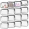 YedsIntu 16 Pack Clear Makeup Bags, Waterproof Clear Cosmetic Bag TSA Approved Toiletry Bag, Portable Travel Clear Pouch with Zipper, Vinyl Plastic Organizer Storage for Men and Women (Black-L)