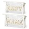 EZdhuawuse Mother&#39;s Day Cosmetic Bags - 2 Valentine&#39;s Day Preppy Patch White MAMA BABY Chenille Varsity Letter Clear Toiletry Bag Aesthetic Waterproof Portable Makeup Bag Clutch Purse for Mom Daughter