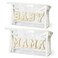 EZdhuawuse Mother's Day Cosmetic Bags - 2 Valentine's Day Preppy Patch White MAMA BABY Chenille Varsity Letter Clear Toiletry Bag Aesthetic Waterproof Portable Makeup Bag Clutch Purse for Mom Daughter
