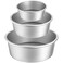 Lawei Round Cake Pan Set - 4" 6" 8" Aluminium Cake Pans with Removable Base Round Cake Baking Pans for Wedding Birthday Party