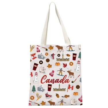 MEIKIUP Canada Gift Canada Makeup Bag Canada Trip Toiletry Bag Canada Travel Bag Canadian Maple Leaf Makeup Zipper Pouch Bag (Canada Tote Bag)