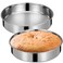 Hemoton 10 Inch Cake Pan Set of 2, Cake Pan Round Tier Cake Pan Set, Stainless Steel Birthday Wedding Metal Layer Cake Pans, Mirror Finish &amp; Dishwasher Safe