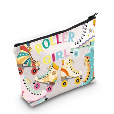 JNIAP Roller Skater Makeup Bag Roller Skating Lover Gifts Roller Skater Gifts Roller Skating Bag Roller Skate Zipper Pouch (roller)
