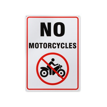 No Motorcycles Sign 10 x 14 Inch 40 Mil Thick Aluminum Reflective Sign UV Protected Water Proof