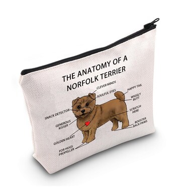 Funny Norfolk Terrier Lovers Gifts The Anatomy of A Norfolk Terrier Clever Minds Cosmetic Bags Norfolk Terrier Veterinary Mom Travel Toiletry Bags (Norfolk Terrier)