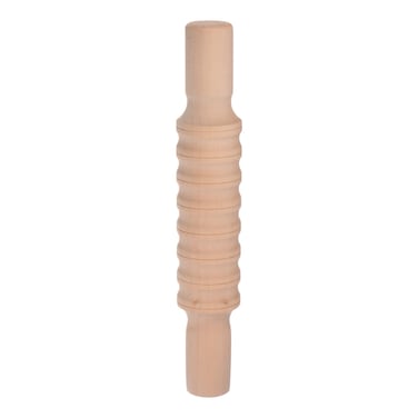 HARFINGTON Wood Clay Roller 8 Inch Stripe Pattern Modeling Solid Wood Non-Stick Clay Hand Rollers Embossed Mini Wooden Rolling Pins for Crafts Baking Playdough Clay DIY