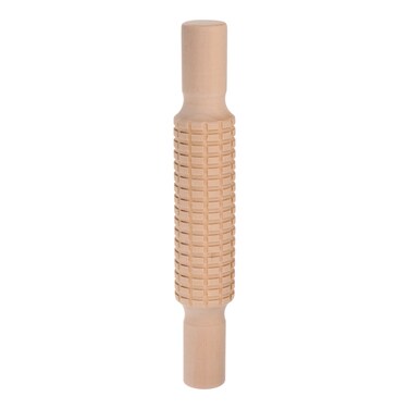 HARFINGTON Wood Clay Roller 8 Inch Rectangle Pattern Modeling Solid Wood Non-Stick Clay Hand Rollers Embossed Mini Wooden Rolling Pins for Crafts Baking Playdough Clay DIY