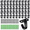 Aemygo 50 Pack Stainless Steel Screw Mounted Ceiling Hooks, Under-Shelf Towel/Robe Clothes Hook Heavy Duty Coat Hook Hanger for Bathroom Kitchen Cabinet Garage