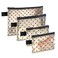 TRAKWAN 4-Piece Heart Printed Mesh Makeup Bag Set, Portable Travel Mesh Cosmetic Bags Toiletry Bags Makeup Purse Bags Mesh Zipper Storage Pouches for Home Offices Travel Accessories (Beige)
