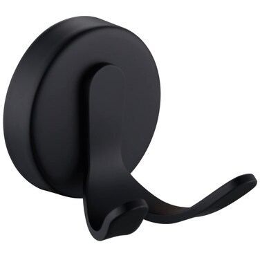 APLusee Double Bath Towel Hook, Solid Stainless Steel Y Shape Coat Holder, Modern Bathroom Kitchen Storage Hanger Wall Mounted, Matte Black