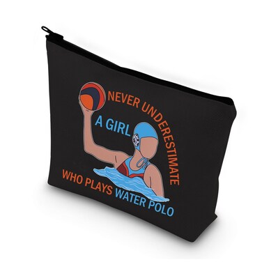 BDPWSS Water Polo Makeup Bag Water Polo Player Gift Never Underestimate a Girl Who Plays Water Polo Toiletry Bag (Water polo girl BL)