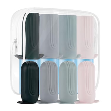 Mrsdry Travel Bottle Covers, Leakproof Elastic lids for Travel, Luggage Travel Accessories, Travel Size Toiletries Bottle Leaking lock, Prevent cosmetic leakage, Travel Essentials with Toiletry Bag